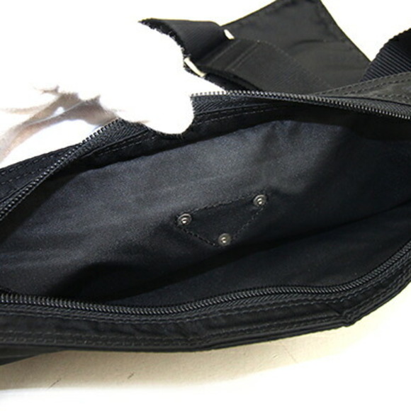 PRADA Shoulder Bag Black Nylon Pochette Triangle - Picture 3 of 10